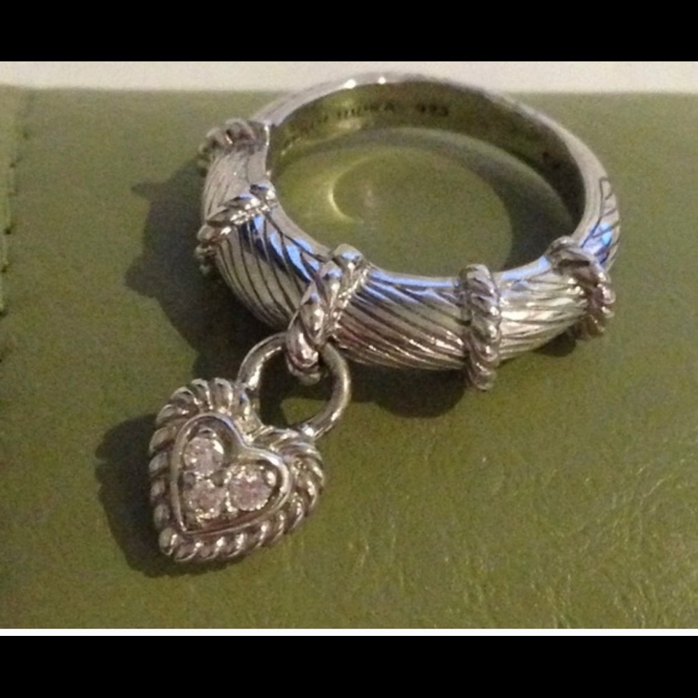 Authentic Judith Ripka Dangling Heart Ring